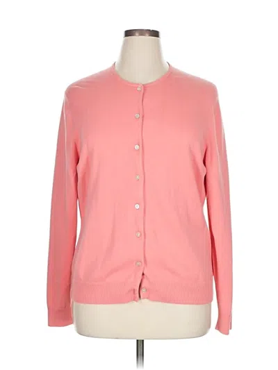 Pre-owned Lands' End Cardigan Sweater In Pink