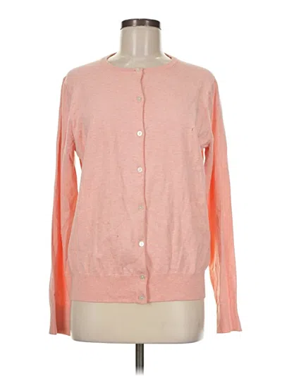 Pre-owned Lands' End Cardigan Sweater In Pink