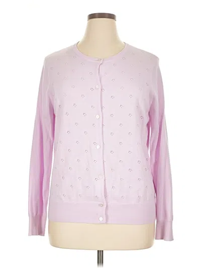 Pre-owned Lands' End Cardigan Sweater In Pink