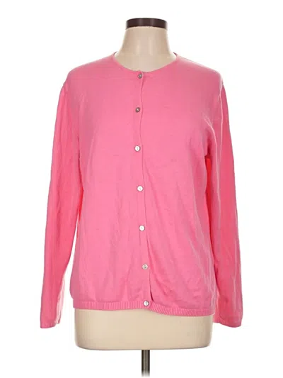 Pre-owned Lands' End Cardigan Sweater In Pink