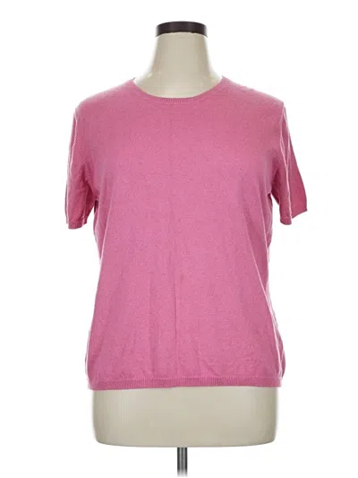 Pre-owned Lands' End Cardigan Sweater In Pink