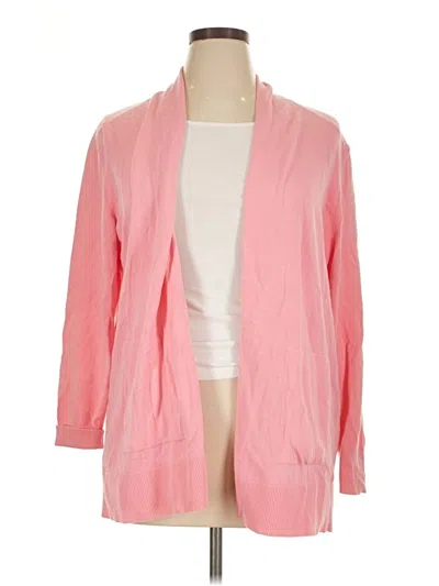 Pre-owned Lands' End Cardigan Sweater In Pink