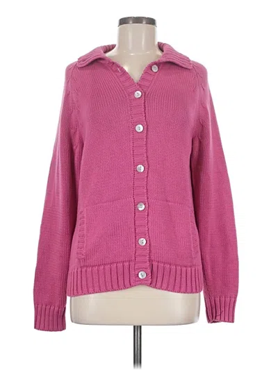 Pre-owned Lands' End Cardigan Sweater In Pink