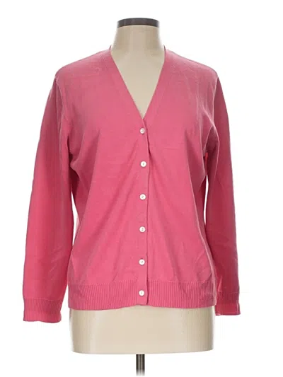 Pre-owned Lands' End Cardigan Sweater In Pink