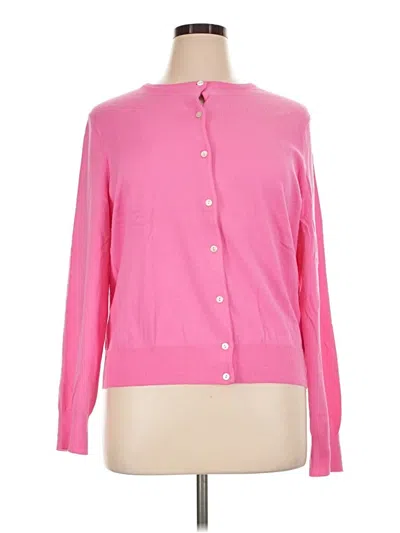 Pre-owned Lands' End Cardigan Sweater In Pink