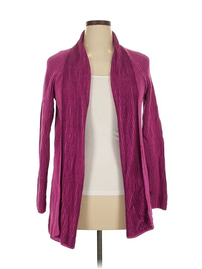 Pre-owned Lands' End Cardigan Sweater In Purple