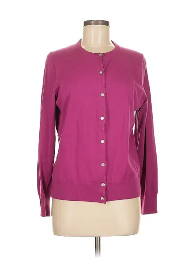 Pre-owned Lands' End Cardigan Sweater In Purple