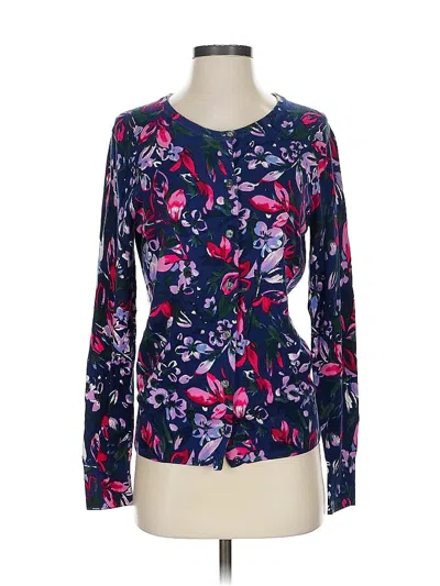 Pre-owned Lands' End Cardigan Sweater In Purple