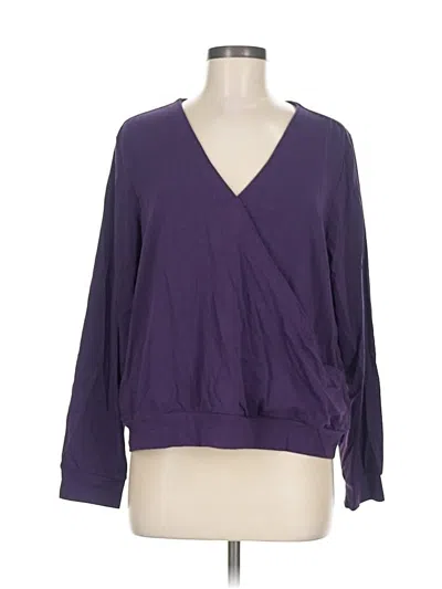 Pre-owned Lands' End Cardigan Sweater In Purple