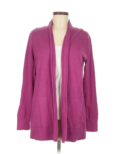 Pre-owned Lands' End Cardigan Sweater In Purple
