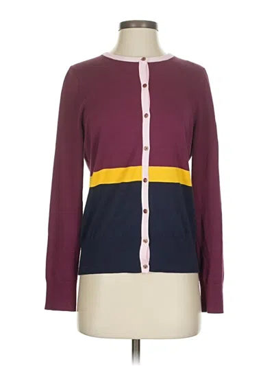 Pre-owned Lands' End Cardigan Sweater In Purple