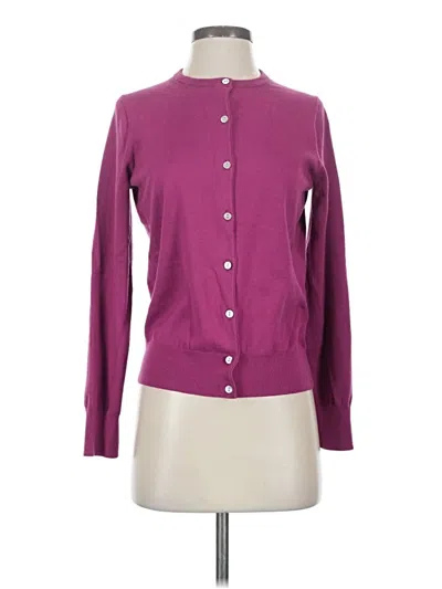 Pre-owned Lands' End Cardigan Sweater In Purple