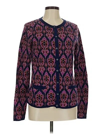 Pre-owned Lands' End Cardigan Sweater In Purple