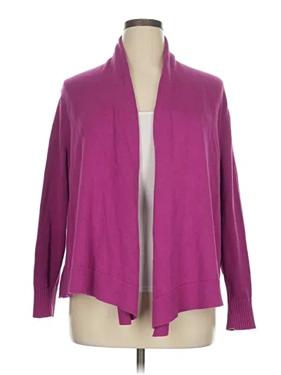 Pre-owned Lands' End Cardigan Sweater In Purple