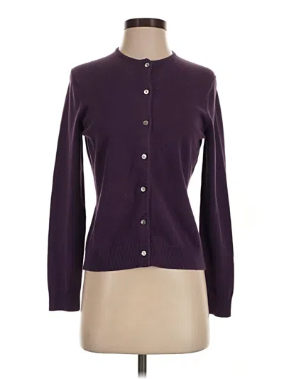 Pre-owned Lands' End Cardigan Sweater In Purple