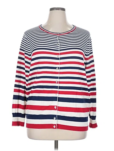 Pre-owned Lands' End Cardigan Sweater In Red