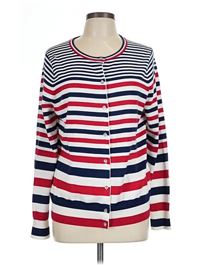 Pre-owned Lands' End Cardigan Sweater In Red