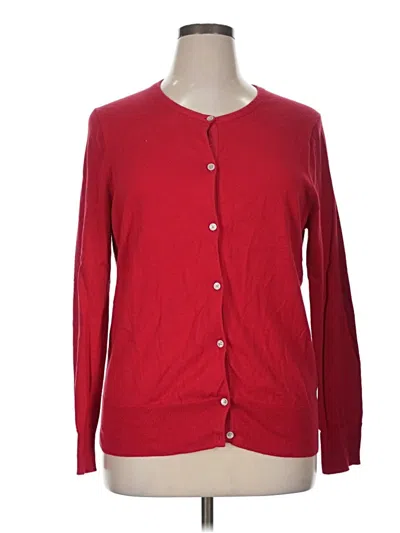 Pre-owned Lands' End Cardigan Sweater In Red