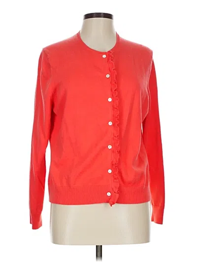 Pre-owned Lands' End Cardigan Sweater In Red