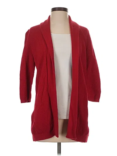 Pre-owned Lands' End Cardigan Sweater In Red