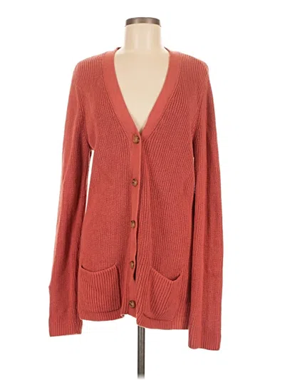 Pre-owned Lands' End Cardigan Sweater In Red