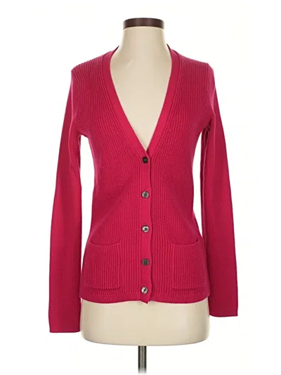 Pre-owned Lands' End Cardigan Sweater In Red