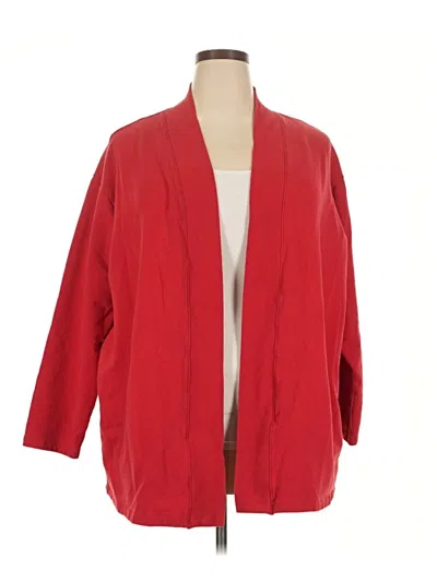 Pre-owned Lands' End Cardigan Sweater In Red