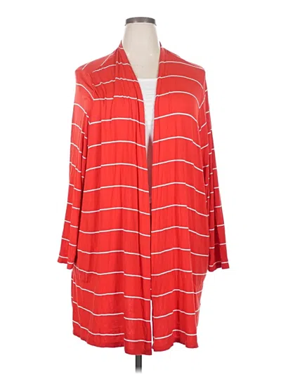 Pre-owned Lands' End Cardigan Sweater In Red