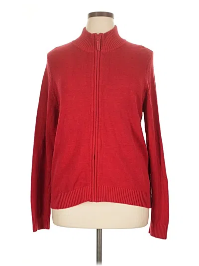 Pre-owned Lands' End Cardigan Sweater In Red