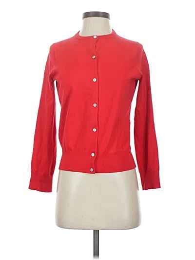 Pre-owned Lands' End Cardigan Sweater In Red