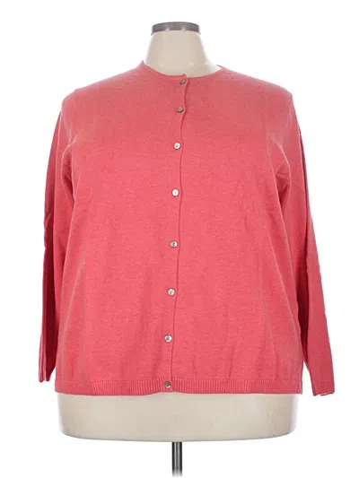 Pre-owned Lands' End Cardigan Sweater In Red