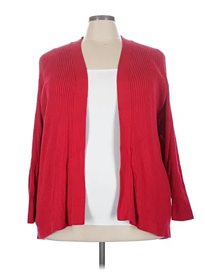 Pre-owned Lands' End Cardigan Sweater In Red