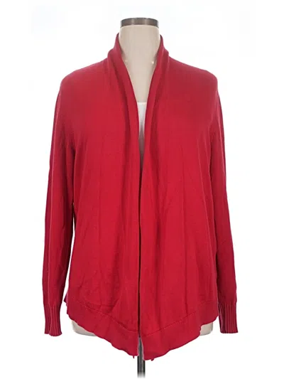 Pre-owned Lands' End Cardigan Sweater In Red
