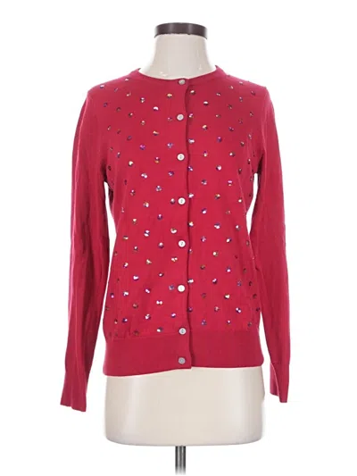 Pre-owned Lands' End Cardigan Sweater In Red
