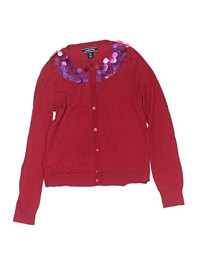 Pre-owned Lands' End Kids'  Cardigan Sweater In Red