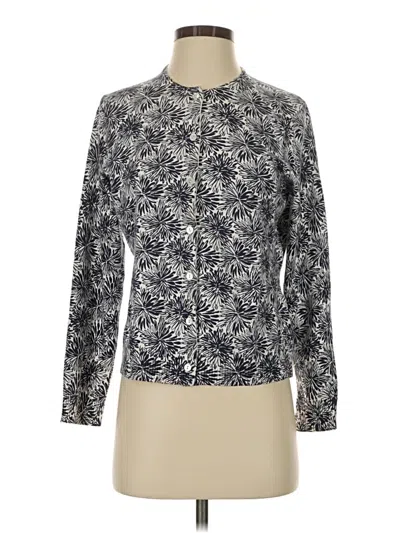 Pre-owned Lands' End Cardigan Sweater In Silver