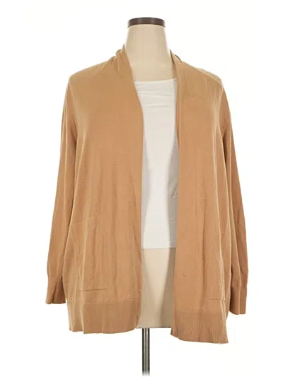 Pre-owned Lands' End Cardigan Sweater In Tan