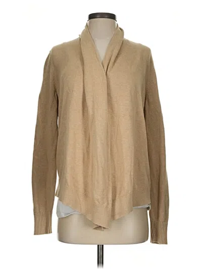 Pre-owned Lands' End Cardigan Sweater In Tan