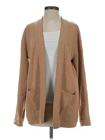 Pre-owned Lands' End Cardigan Sweater In Tan