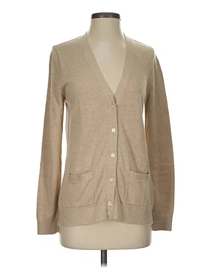 Pre-owned Lands' End Cardigan Sweater In Tan