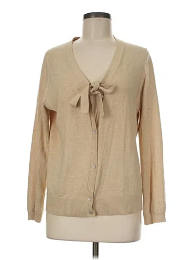 Pre-owned Lands' End Cardigan Sweater In Tan