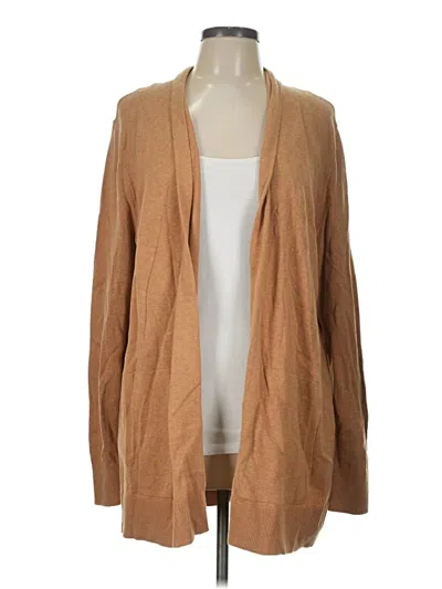 Pre-owned Lands' End Cardigan Sweater In Tan