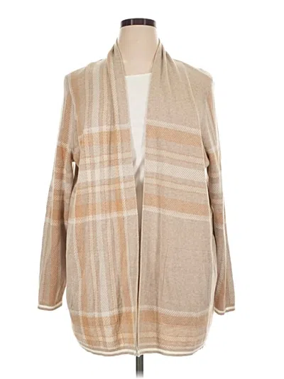 Pre-owned Lands' End Cardigan Sweater In Tan