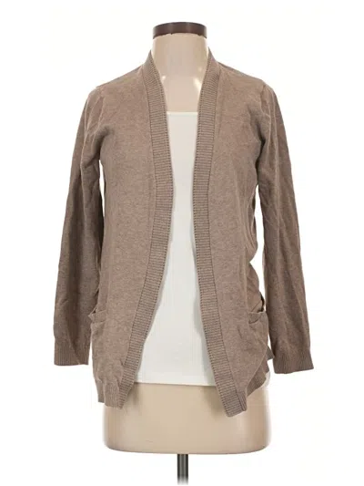 Pre-owned Lands' End Cardigan Sweater In Tan