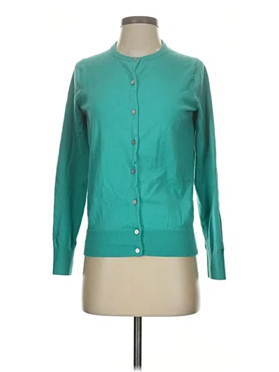 Pre-owned Lands' End Cardigan Sweater In Teal