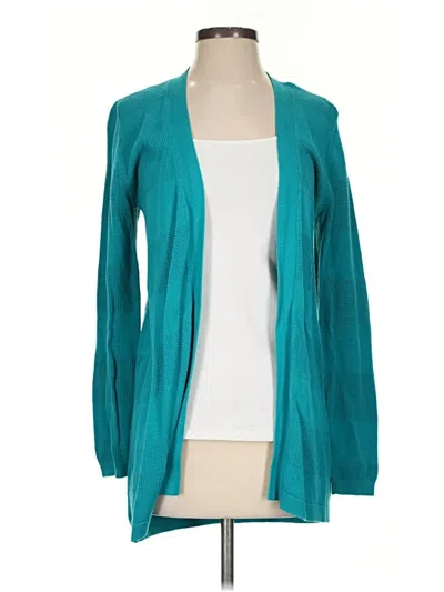 Pre-owned Lands' End Cardigan Sweater In Teal