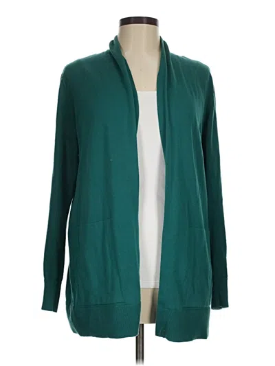 Pre-owned Lands' End Cardigan Sweater In Teal