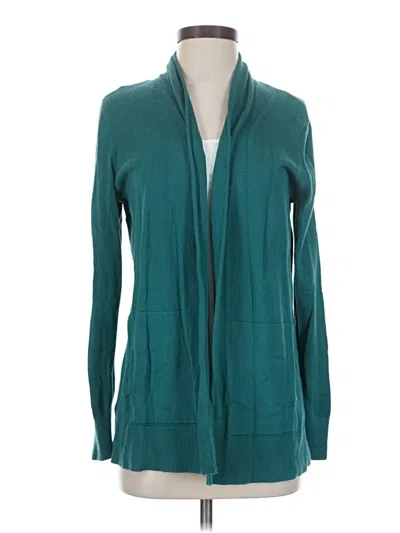 Pre-owned Lands' End Cardigan Sweater In Teal