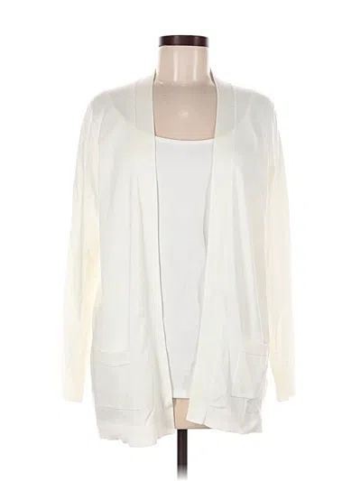 Lands' End Cardigan Sweater In White