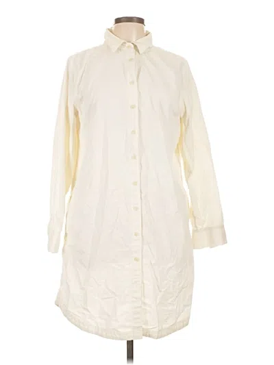 Pre-owned Lands' End Cardigan Sweater In White